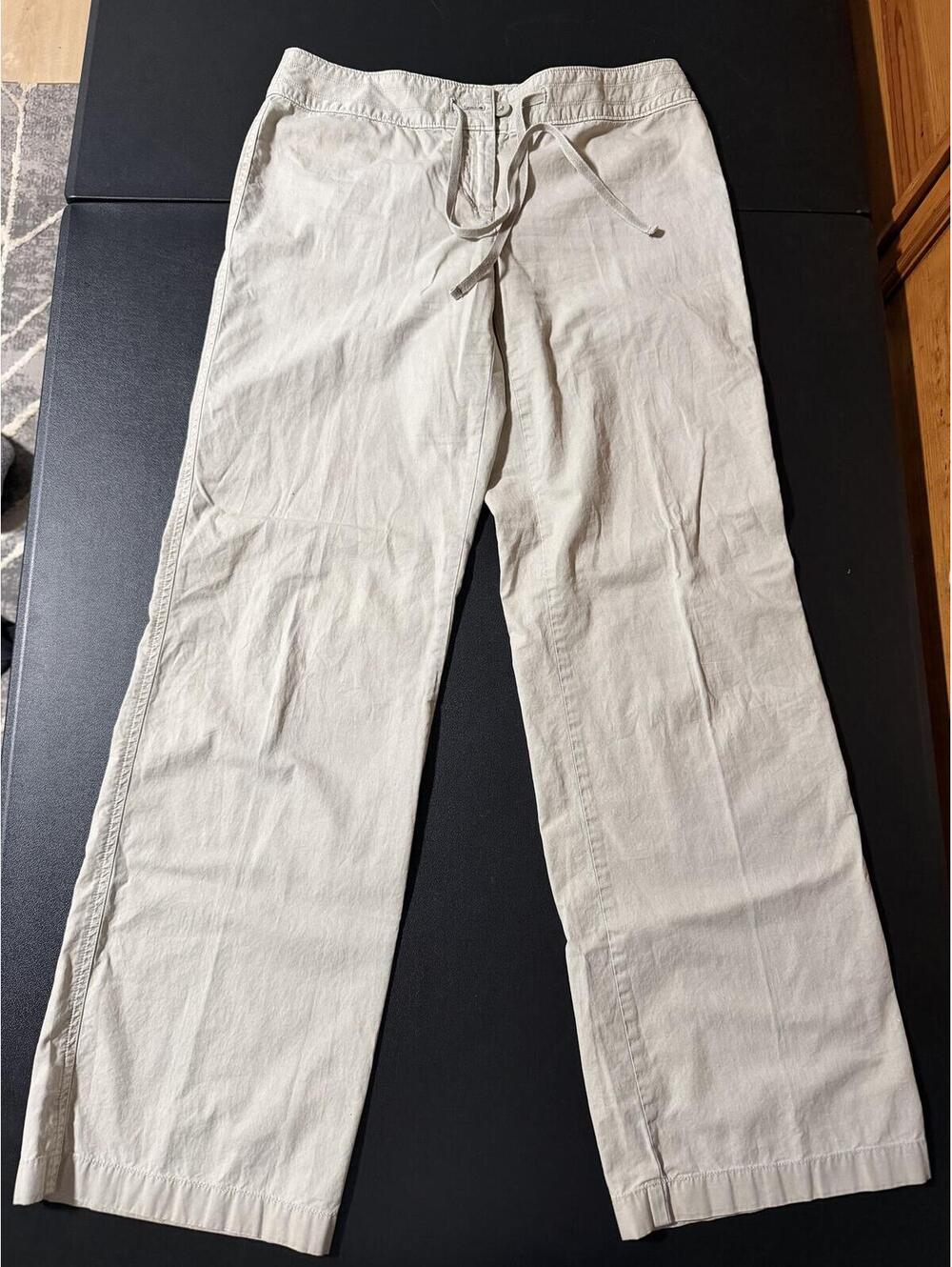 Tommy Bahama 100% Cotton Drawstring Pants Beige Casual‎ Relaxed Fit